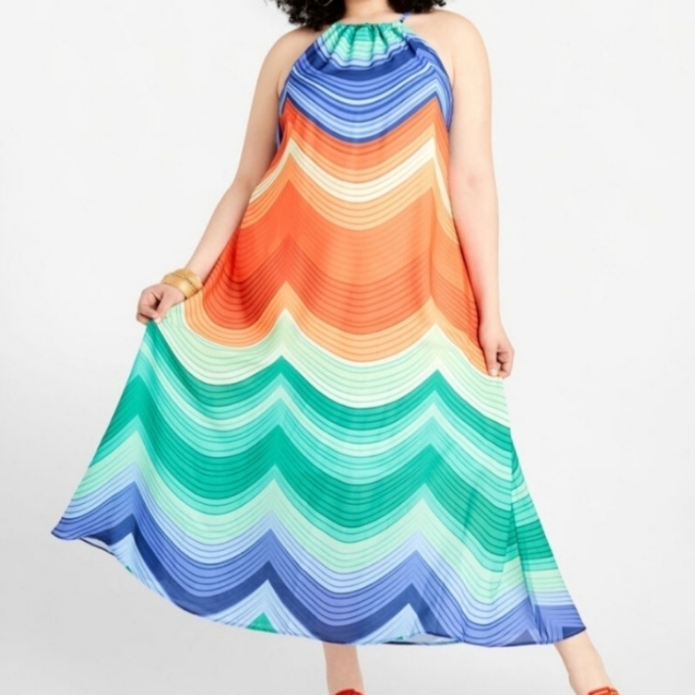 Ombre Halter Maxi Dress